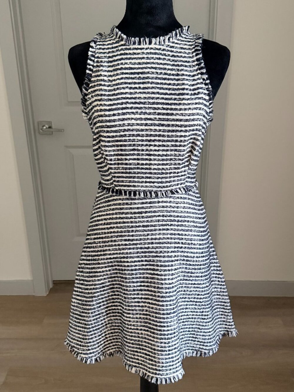 ZARA Textured Tweed Short Fit & Flare Dress Size XS Womens Work Cocktail Party